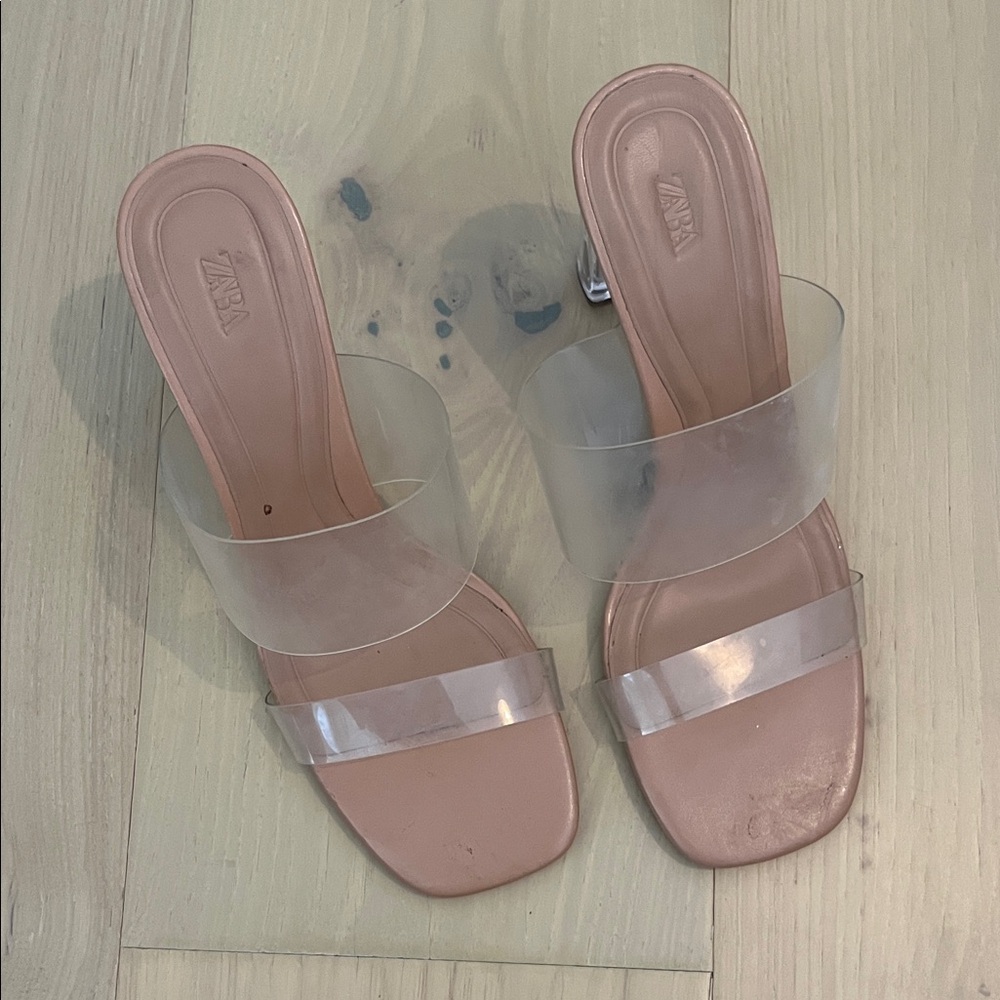 Zara Women's Nude and Clear Heels